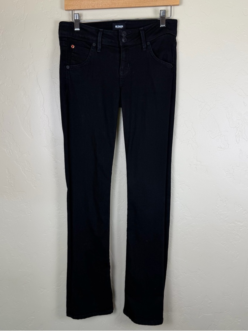 Hudson Women’s Beth Mid-Rise Baby Bootcut Jeans in Black Size 26 - Picture 3 of 9